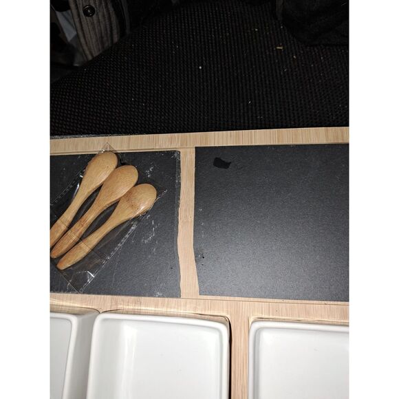 NIB-Moritz & Moritz Bamboo & ceramic platter- Broken slate but useable - Picture 9 of 9